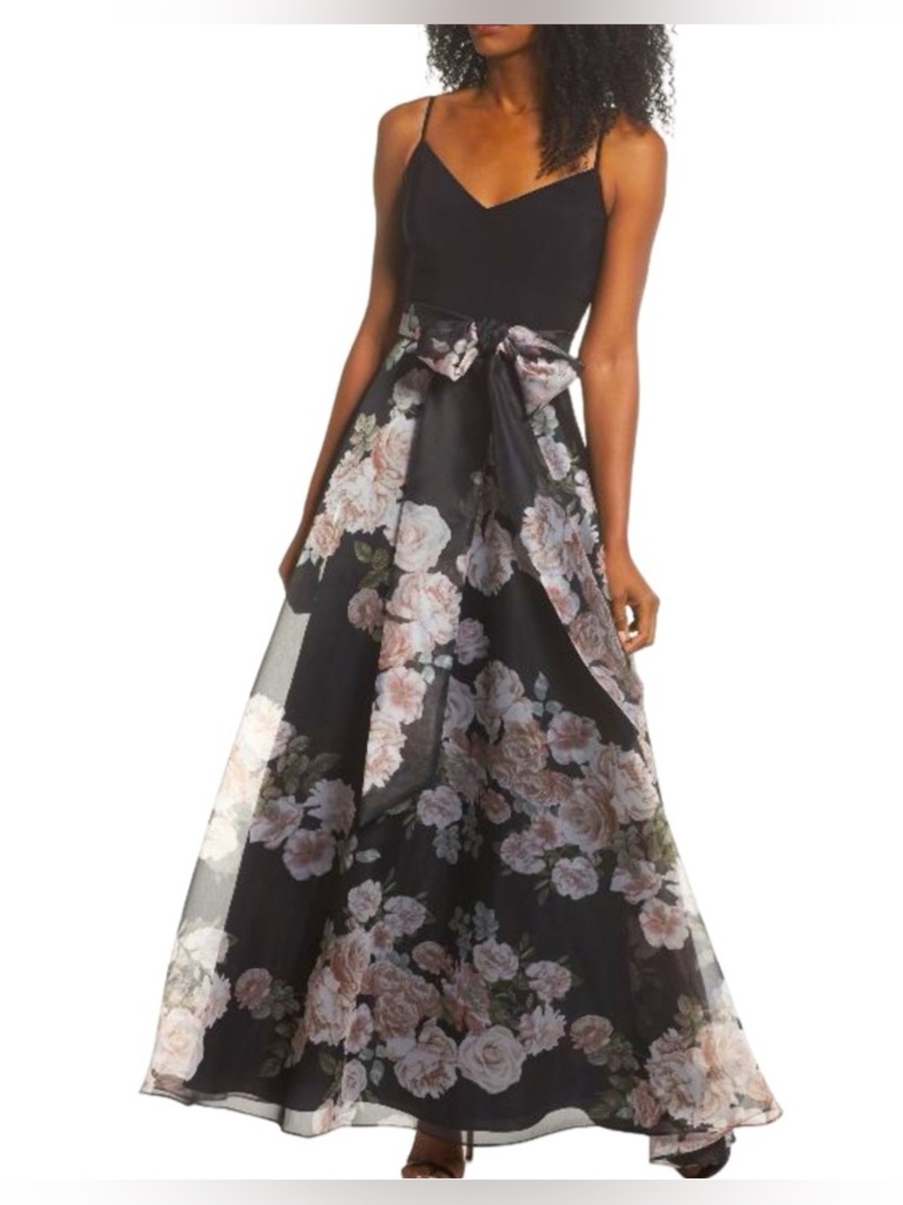 Eliza J Print Organza Ball Gown.